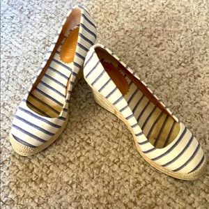 Jcrew wedge striped espadrilles